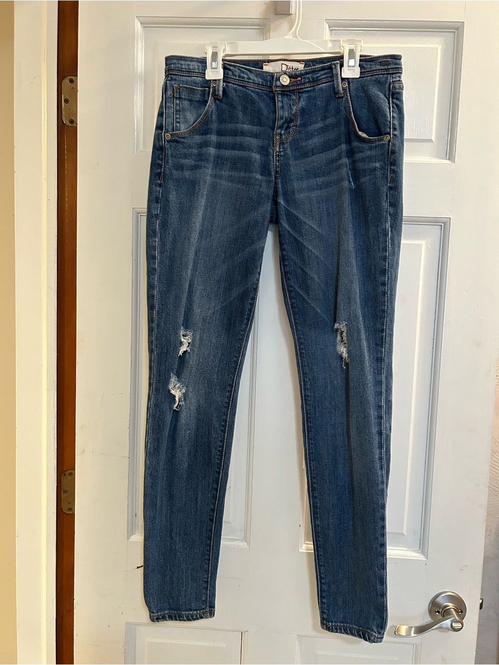 Dittos Distressed boyfriend crop Jeans in Dark Blue size 25